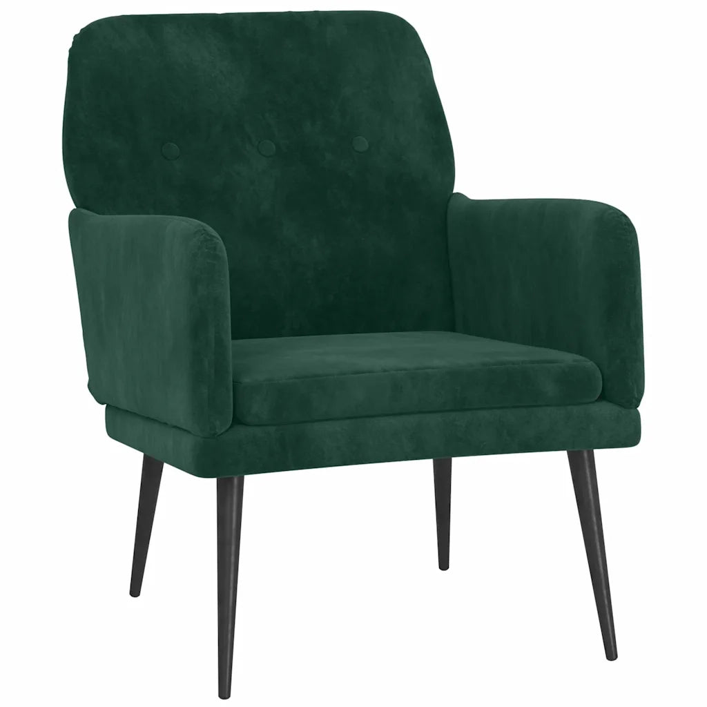 Divano Sedia-Poltrona Verde Scuro 62x79x79 cm Velluto