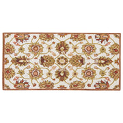 Tappeto in lana beige e marrone 80 x 150 cm a pelo fitto con motivo orientale