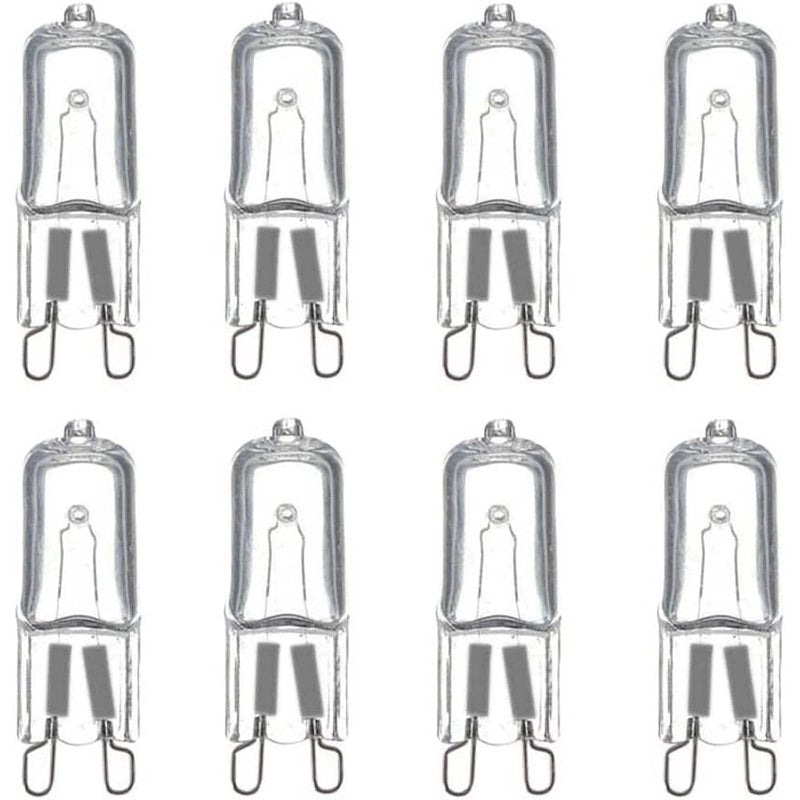 8 PZ Lampade Alogena Dimmerabile G9 33W 460 Lumen Bianco Caldo 2800K