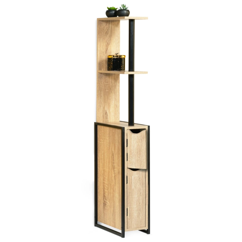 IDMarket - Mobili per WC a 2 ante con ripiani dal design industriale DETROIT