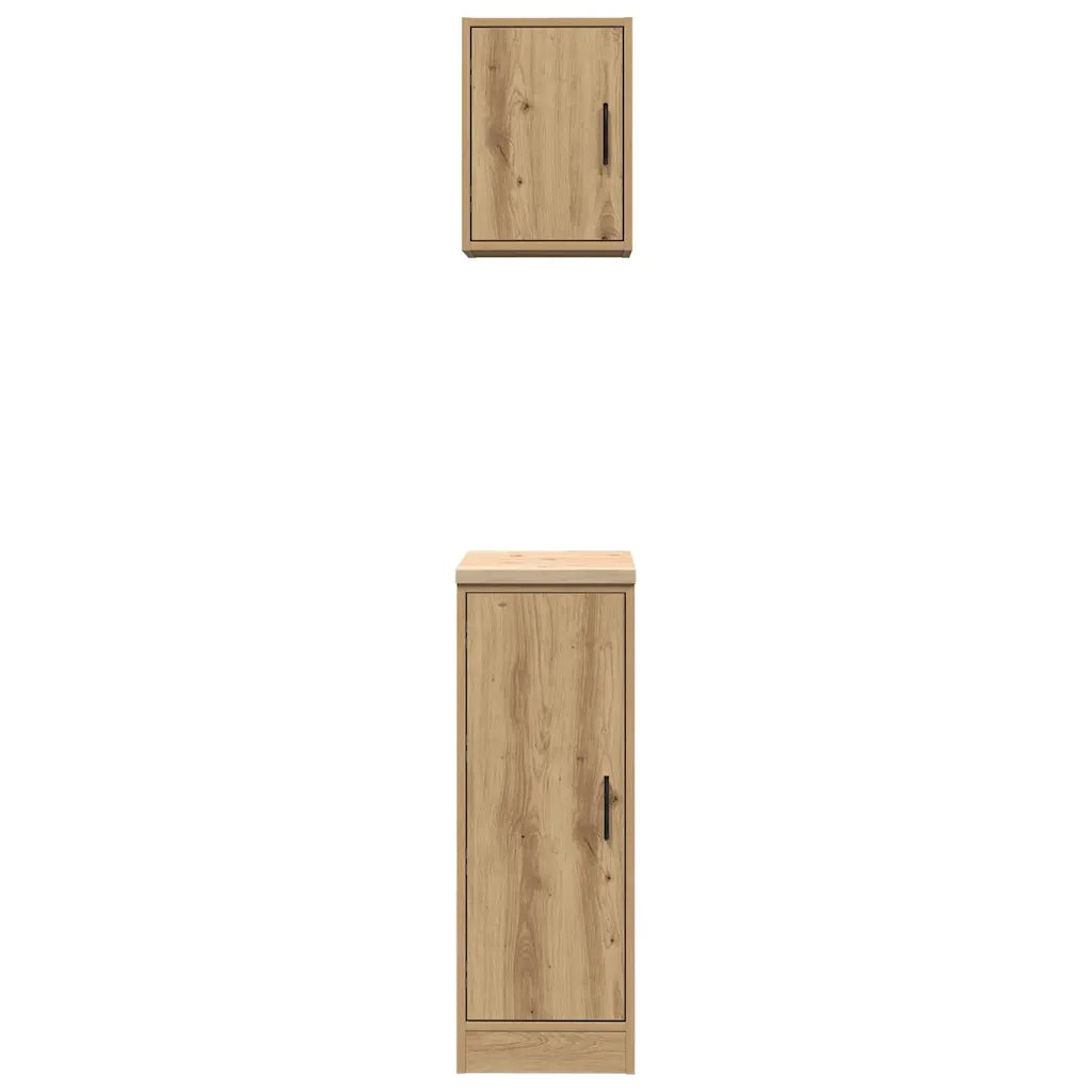 Armadi da Garage 2 pz Rovere Artigianale in Legno Multistrato 3328295