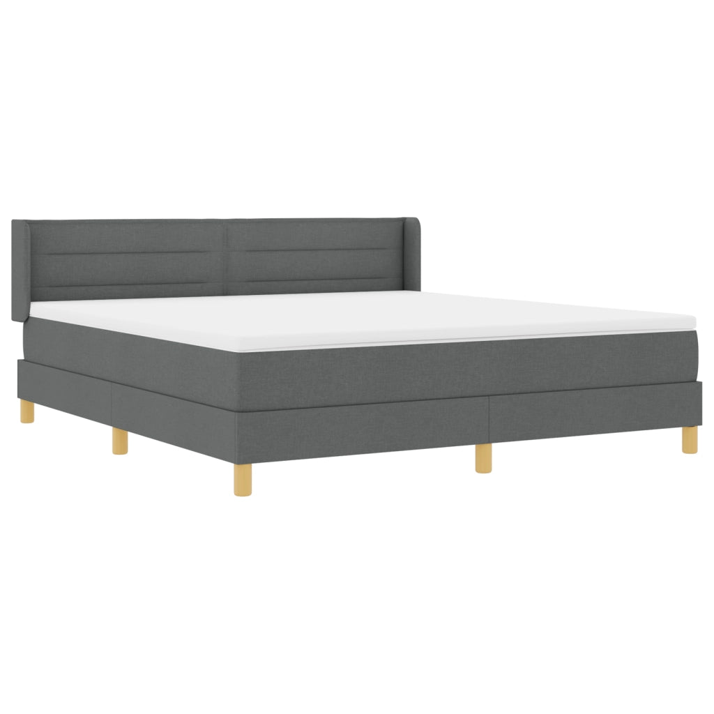 Letto a Molle con Materasso Grigio Scuro 180x200 cm Tessuto