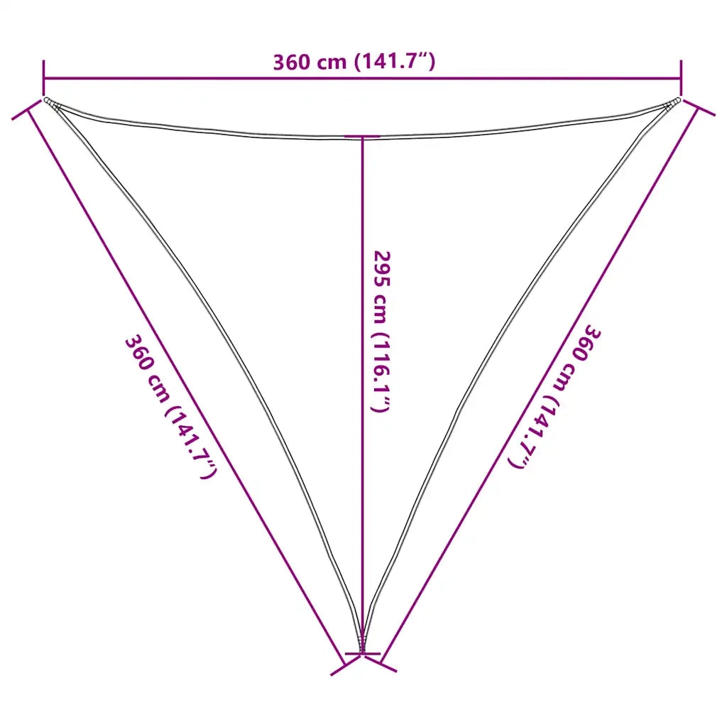 Vela Parasole 160 g/m² Triangolare 3,6x3,6x3,6 m in HDPE 311363