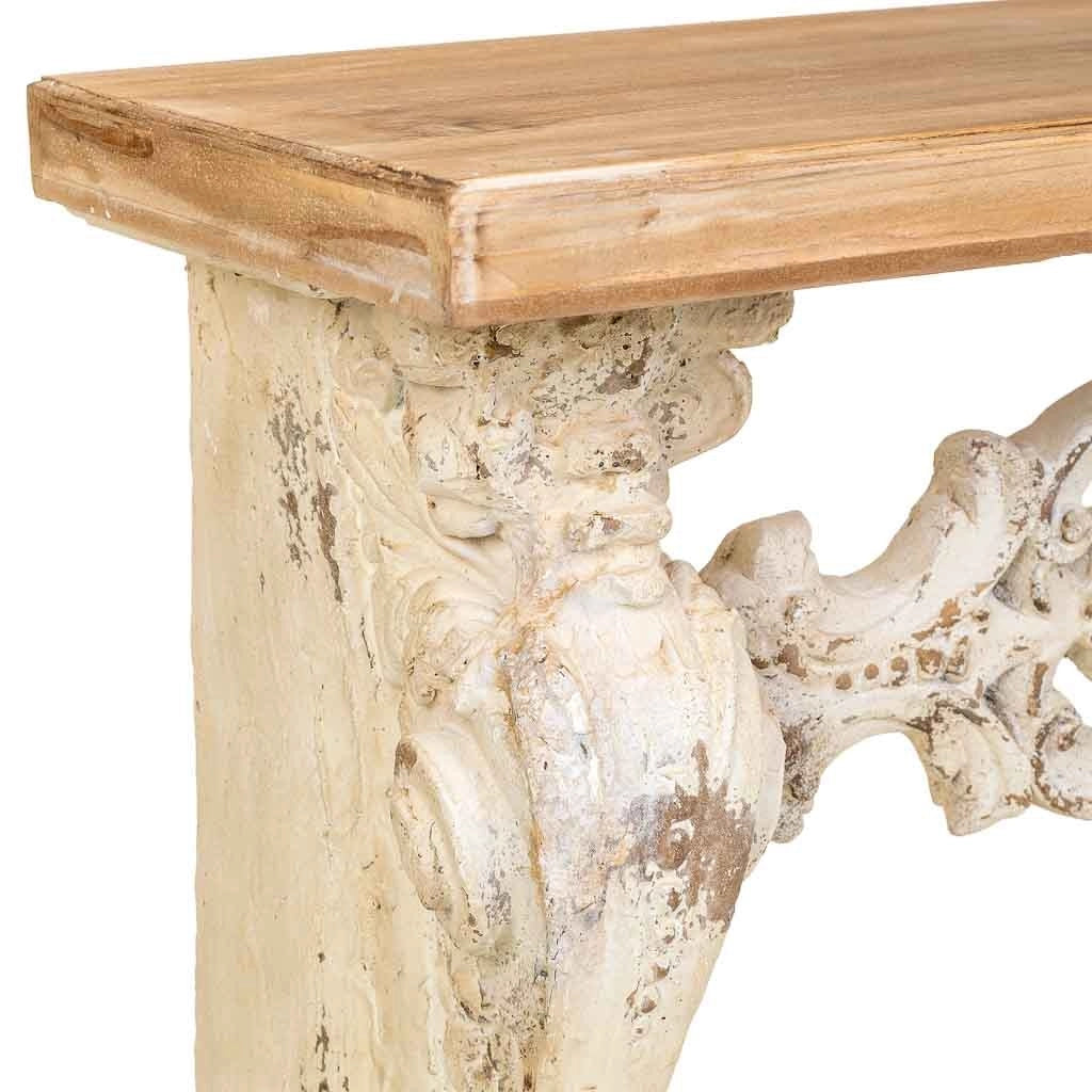 Mobile da ingresso in legno e magnesio Beige 146x32x90h cm