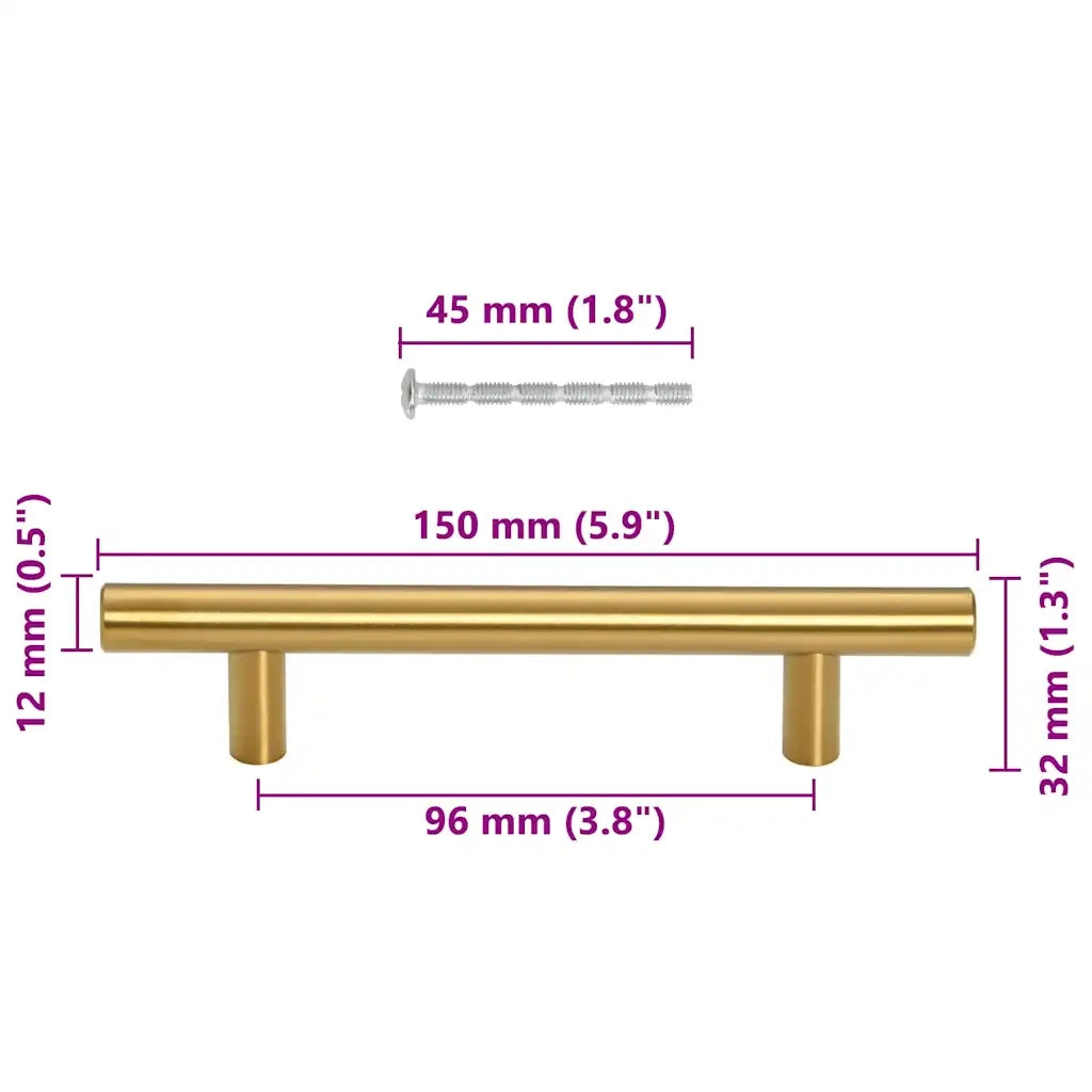 Maniglie per Mobili 10 pz Oro 96mm in Acciaio Inox CFW9036364