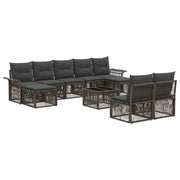 Set Divano da Giardino 10 pcs Grigio polyrattan