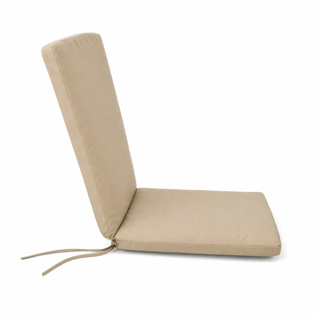 Cuscino con schienale per sedia 115x50 cm con Laccetti in poliestere - Beige