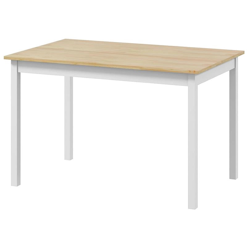 TAVOLO DA PRANZO 4 POSTI CON PIEDINI ANTISCIVOLO, IN LEGNO DI PINO, 120X75X75 CM