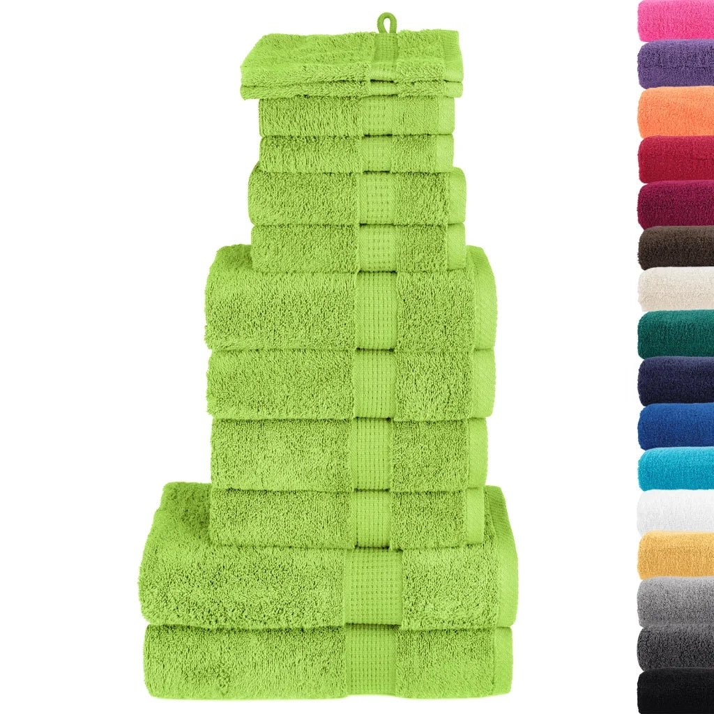 Set di asciugamani premium SOLUND 12 pezzi Verde mela 600 g/m² 137585