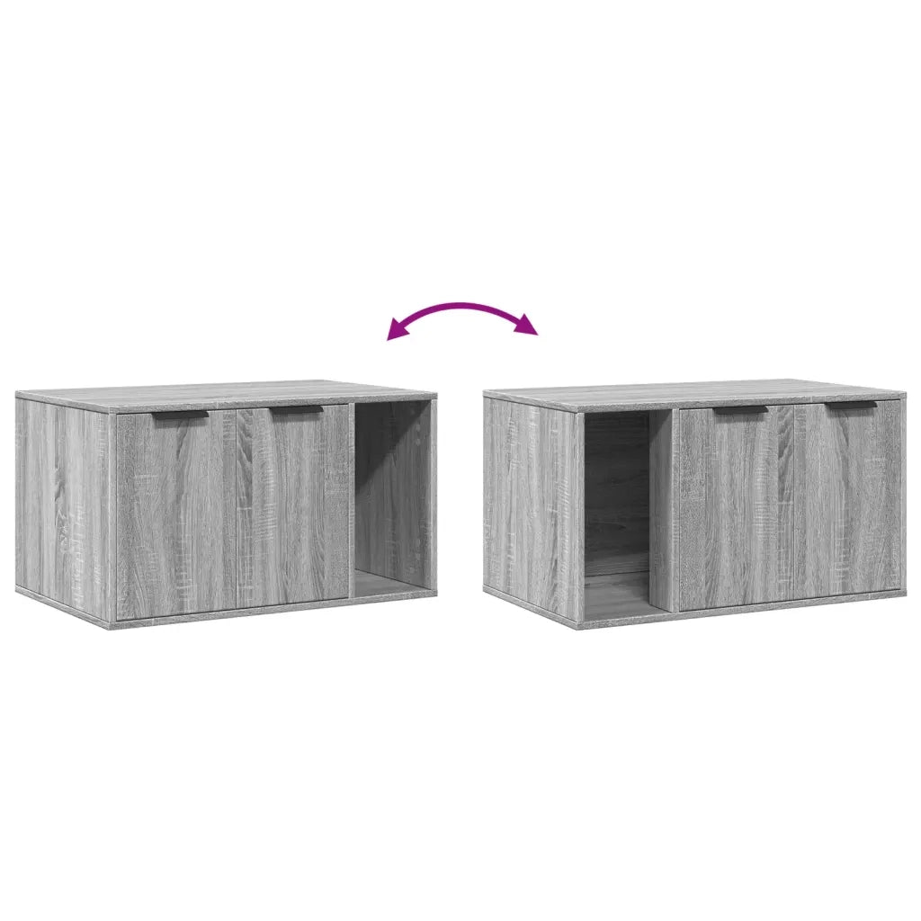 Recinto Lettiera Gatti Grigio Sonoma 80x50x45 cm in Truciolato