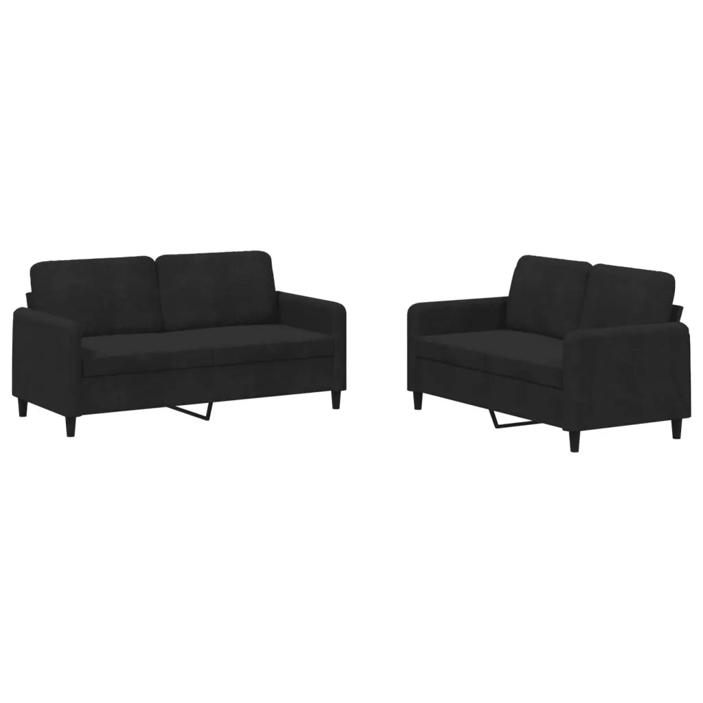 Set di Divani 2 pz Nero in Vellutocod mxl 107200