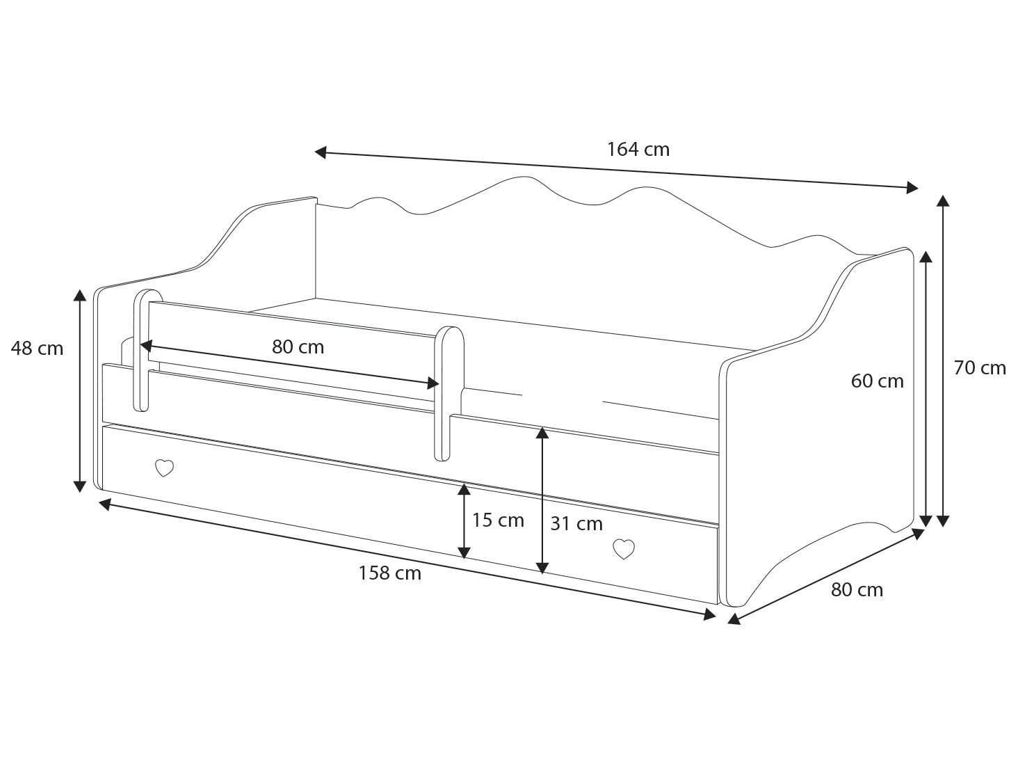 Letto matrimoniale Emma II 160x80