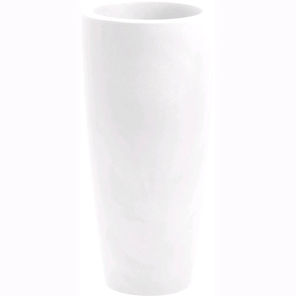 Vaso a Colonna Colore Bianco 33x70H cm in Resina per interni ed esterni