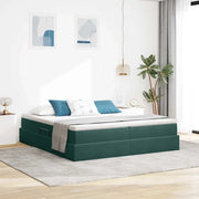 Letto con contenitore e materasso Verde Scuro 200 x 200 cm
