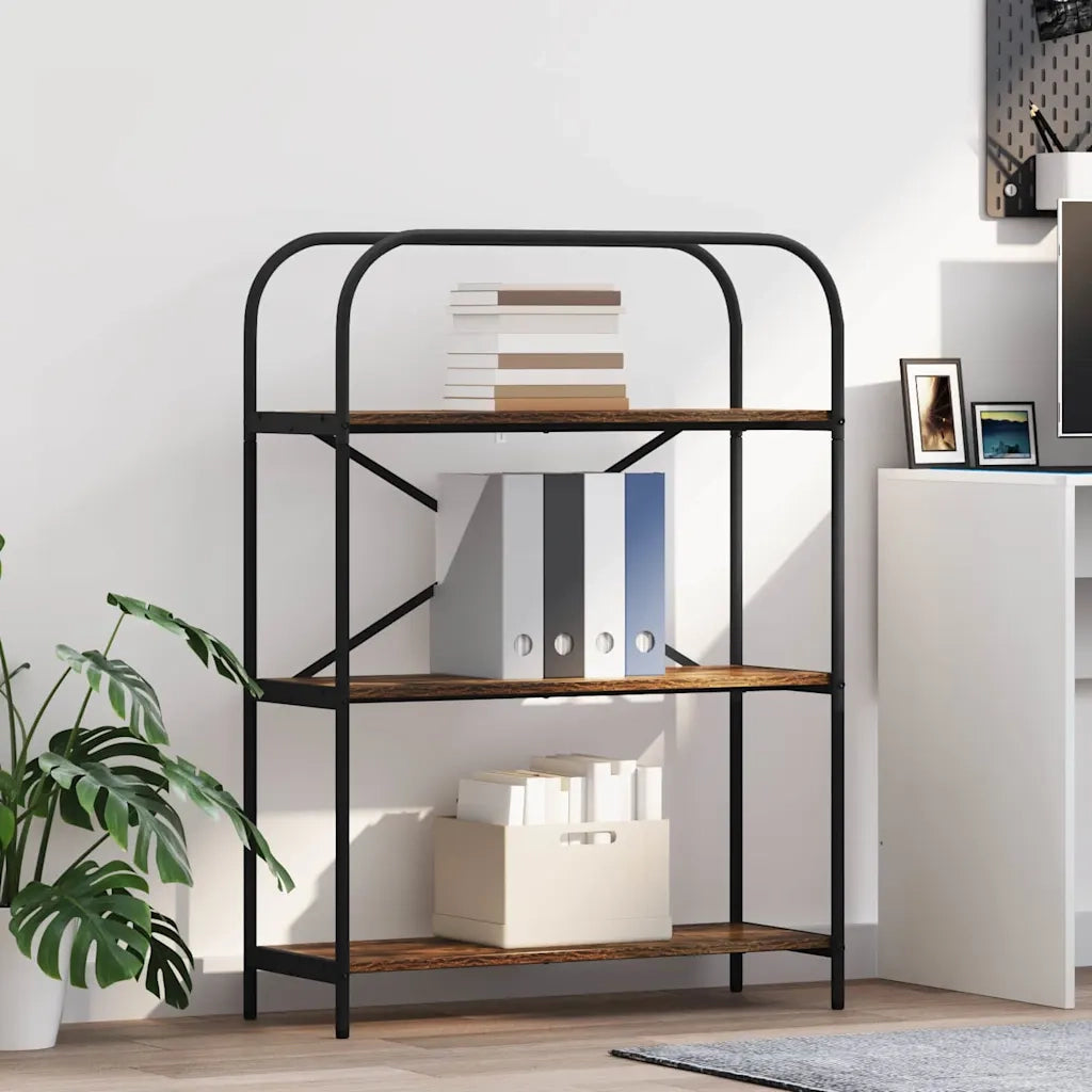 Libreria-Scaffale per Libri-Mobile di Stoccaggio Rovere fum¨¦ 80 x 30 x 109 cm Legno multistrato 124437
