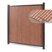 Recinzione Frangivista Grassano in WPC Estendibile con 2 Montanti (AxL) 185 x 180 - Marrone NEU.HOLZ