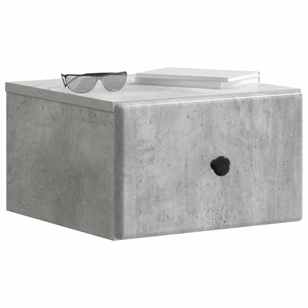 Mobiletto da notte a muro Grigio Cemento 34,5 x 33 x 20 cm