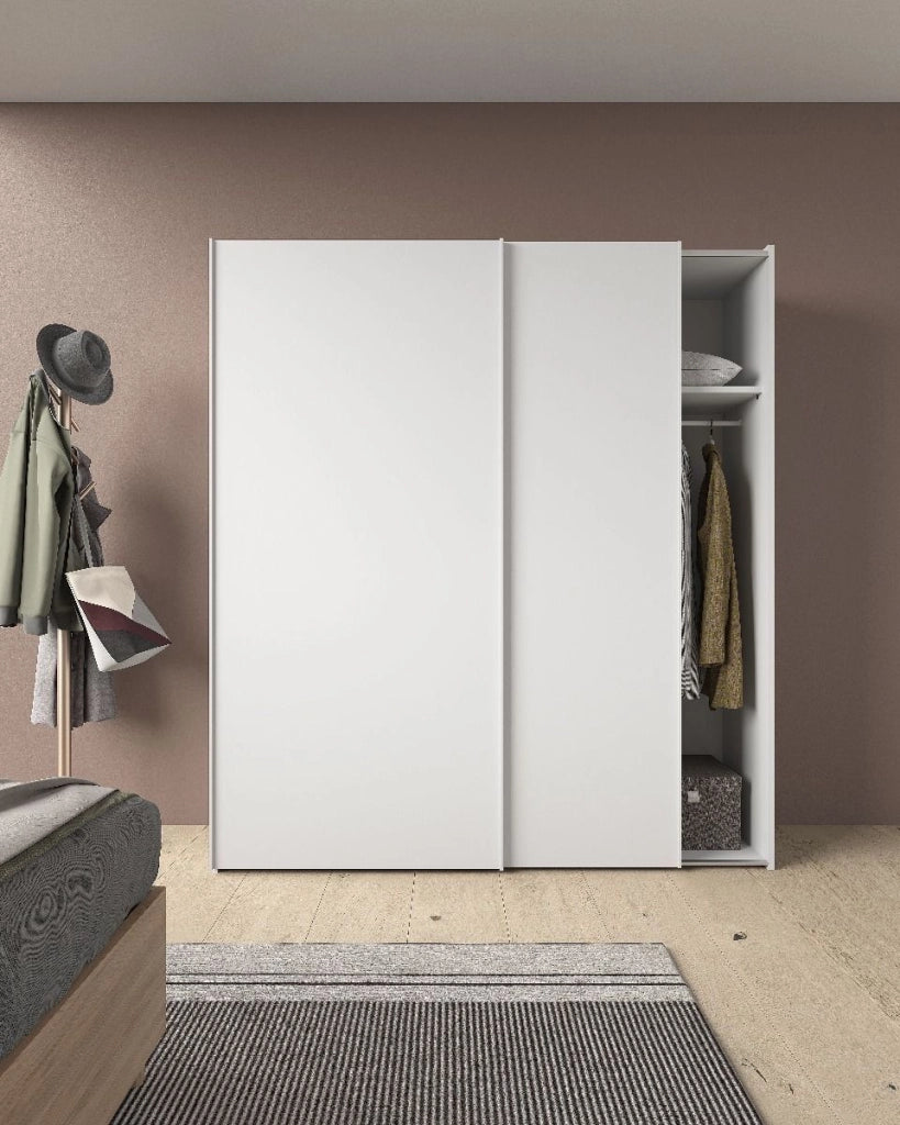 Armadio 2 ante scorrevoli CM 180X60 H. 202,2 Bianco Opaco
