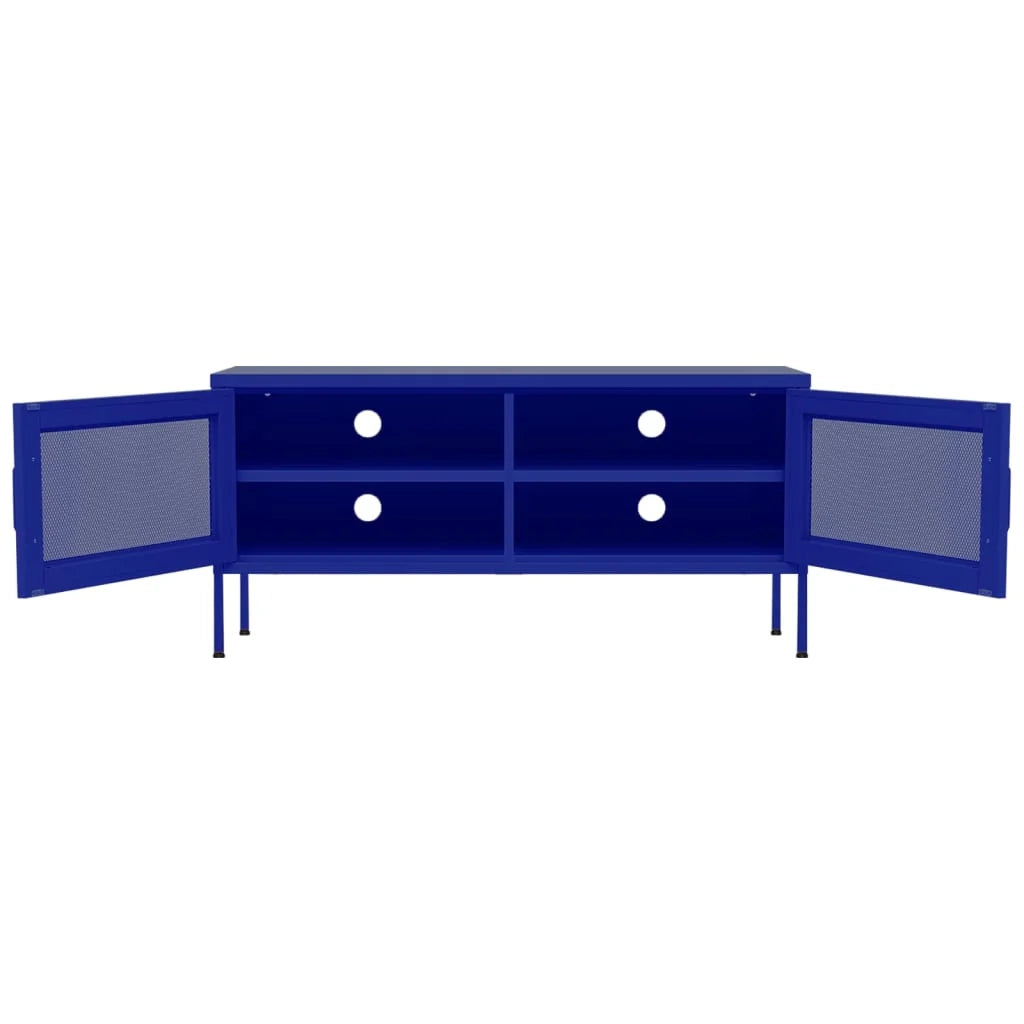 Mobile TV multimediale scaffale TV mobile TV sala da pranzo soggiorno camera da letto blu navy 105 x 35 x 50 cm acciaio blu 02_0027687