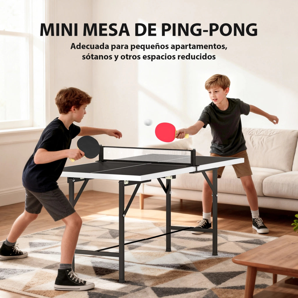 Tavolo da Ping Pong Pieghevole con Rete e Accessori ¨C zephmum ¨C Nero 152x76x70 cm