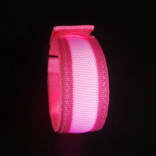 Polsband riflettente, ricaricabile, polsband illuminante, cintura da corsa riflettente, polsband LED, polsband riflettente USB, adatto per passeggiate notturne, attività all'aperto, jogging, sport, corsa, ciclismo (rosa)