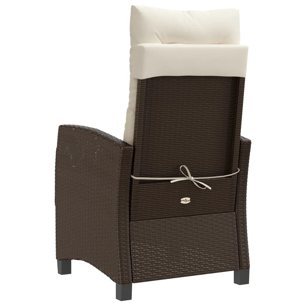 Set Bistrò 3 pz con Cuscini Marrone in Polyrattan