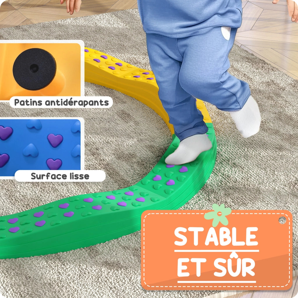 Ponte di equilibrio per bambini ¨C zephmum ¨C 8 pietre, superficie antiscivolo