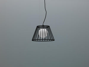 Lampada a Sospensione Ø20/35xH120 cm in Metallo Cage Nero