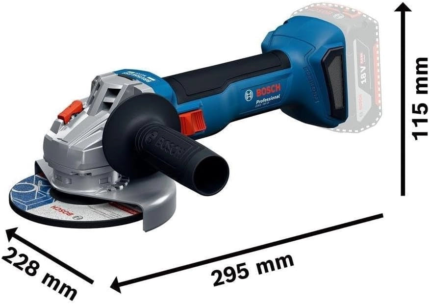 Kit 3 utensili BOSCH 18V Trapano avvitatore GSR18V-55 + Perforatore GHB18V-22 + Smerigliatrice GWS18V-7 + 3 batterie 18V - 4 + Caricatore GAL 18V-40 + Borsa