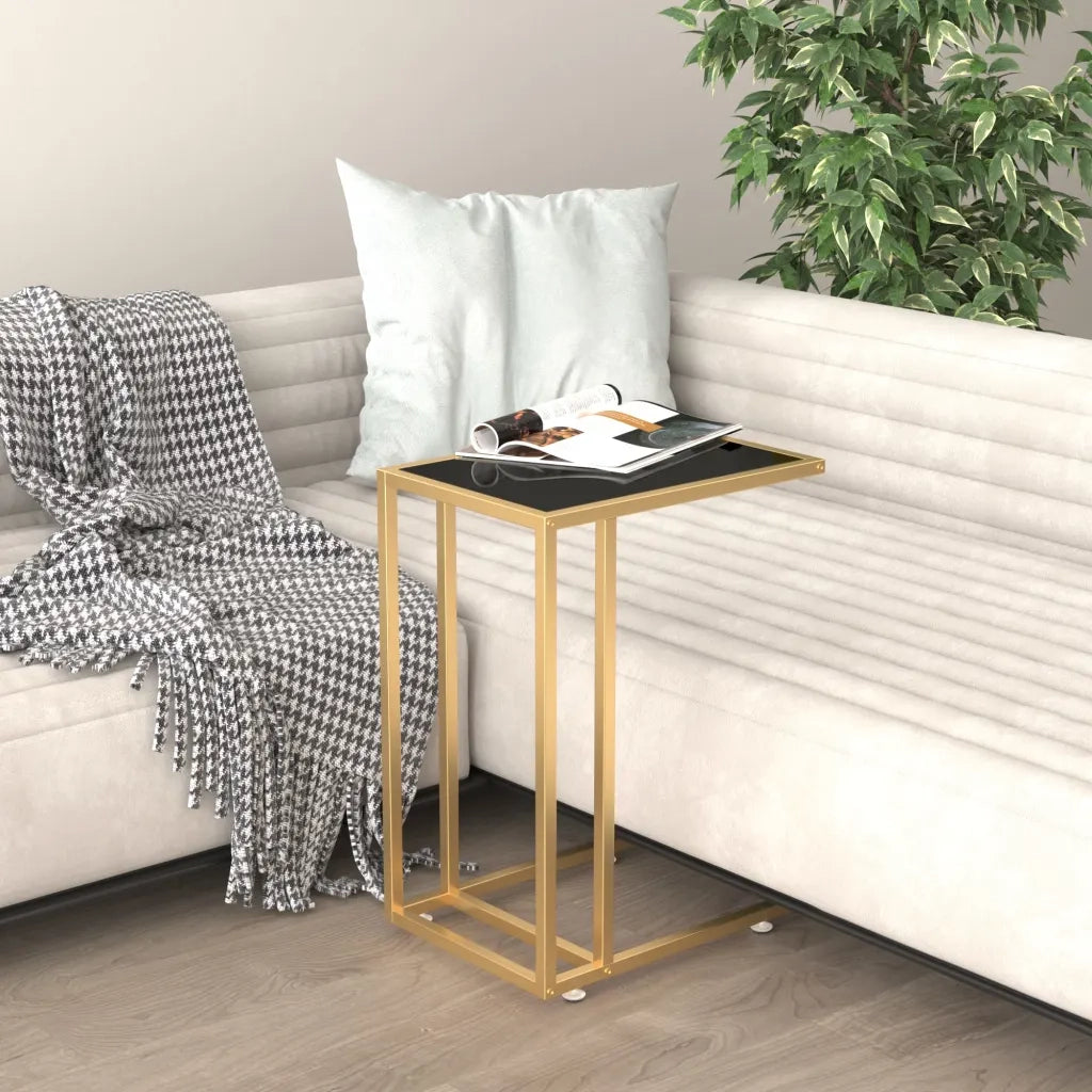 Tavolino per Computer Nero 50x35x65 cm in Vetro Temperato 331646