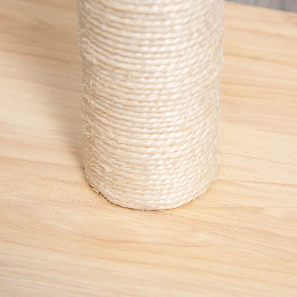 Tiragraffi per Gatti con Palo e Corda Sisal ¨C Zephmum ¨C Beige e Quercia 60 cm