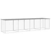 Pollaio/recinto/gabbia per polli con tetto trasparente 403 x 98 x 90 cm acciaio zincato grigio 02_0043985