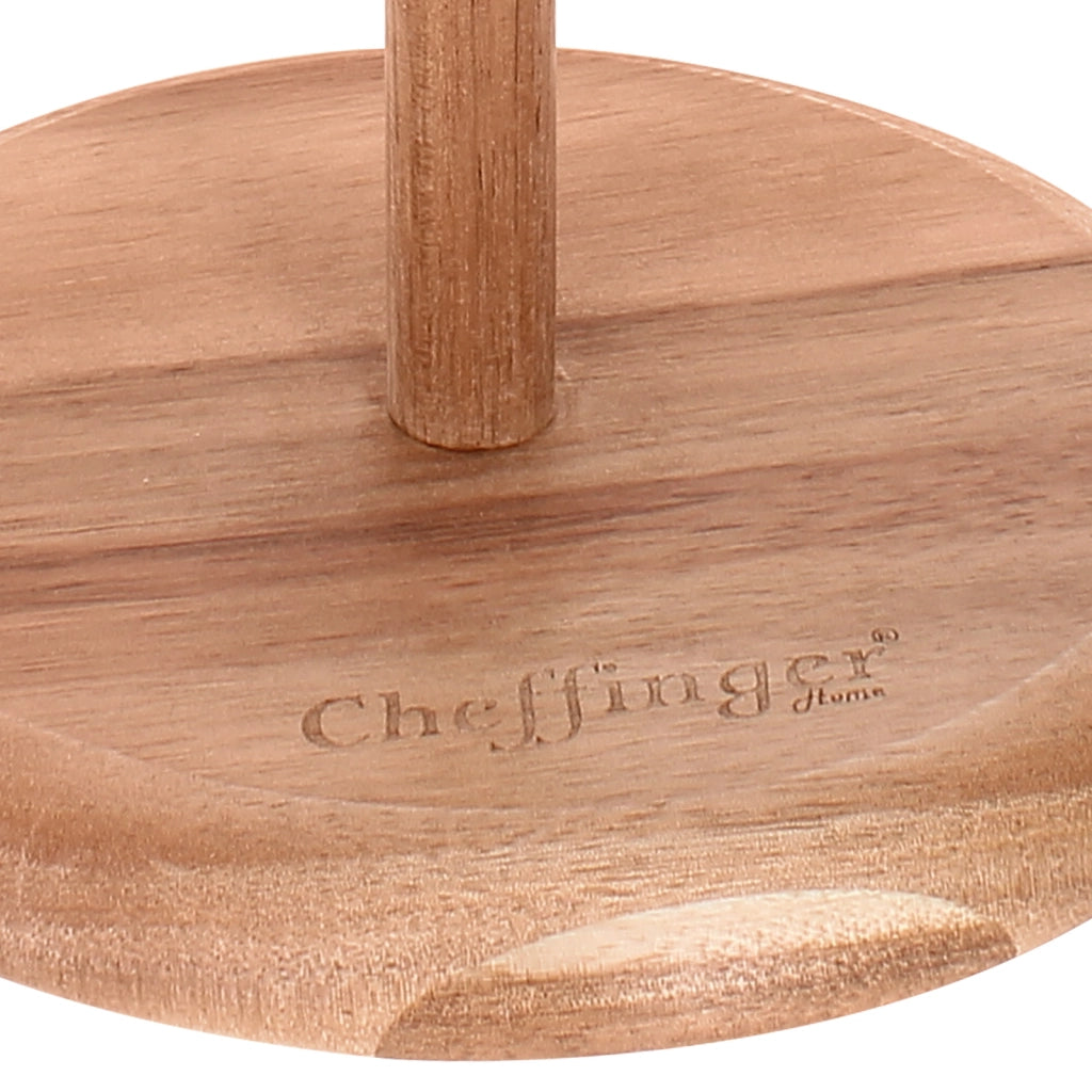 Porta asciugamani di carta in legno di acacia, supporto stabile, design elegante Marrone chiaro Cheffinger