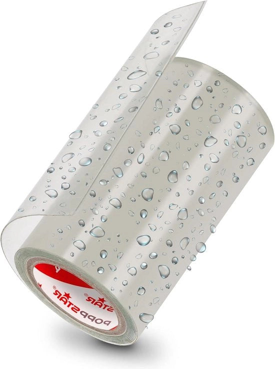 Nastro di Riparazione Idrorepellente - Estremamente Resistente - Transparente - 10cm x 3m - Adesivo Auto - Tende, Laghi, Piscine e Tubazioni