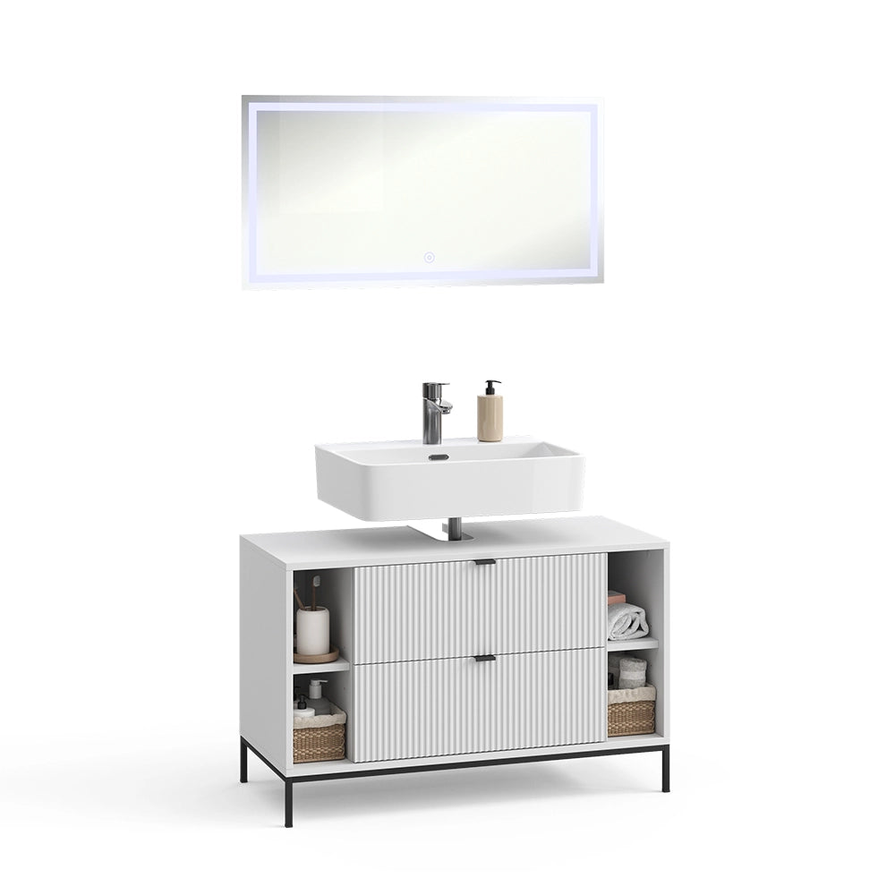 Vicco Set di mobili da bagno Bianco 2 parti