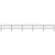 Recinzione da Giardino con Punta a Lancia in Acciaio 838x75 cm Nero 277707