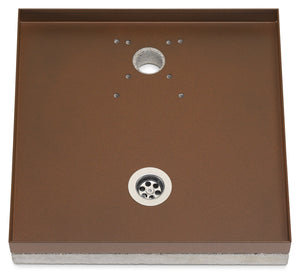 Base Portaciottolo per Fontane 40x40x8 cm in Metallo con Base in Cemento Belfer 42/BSE/10 Ruggine