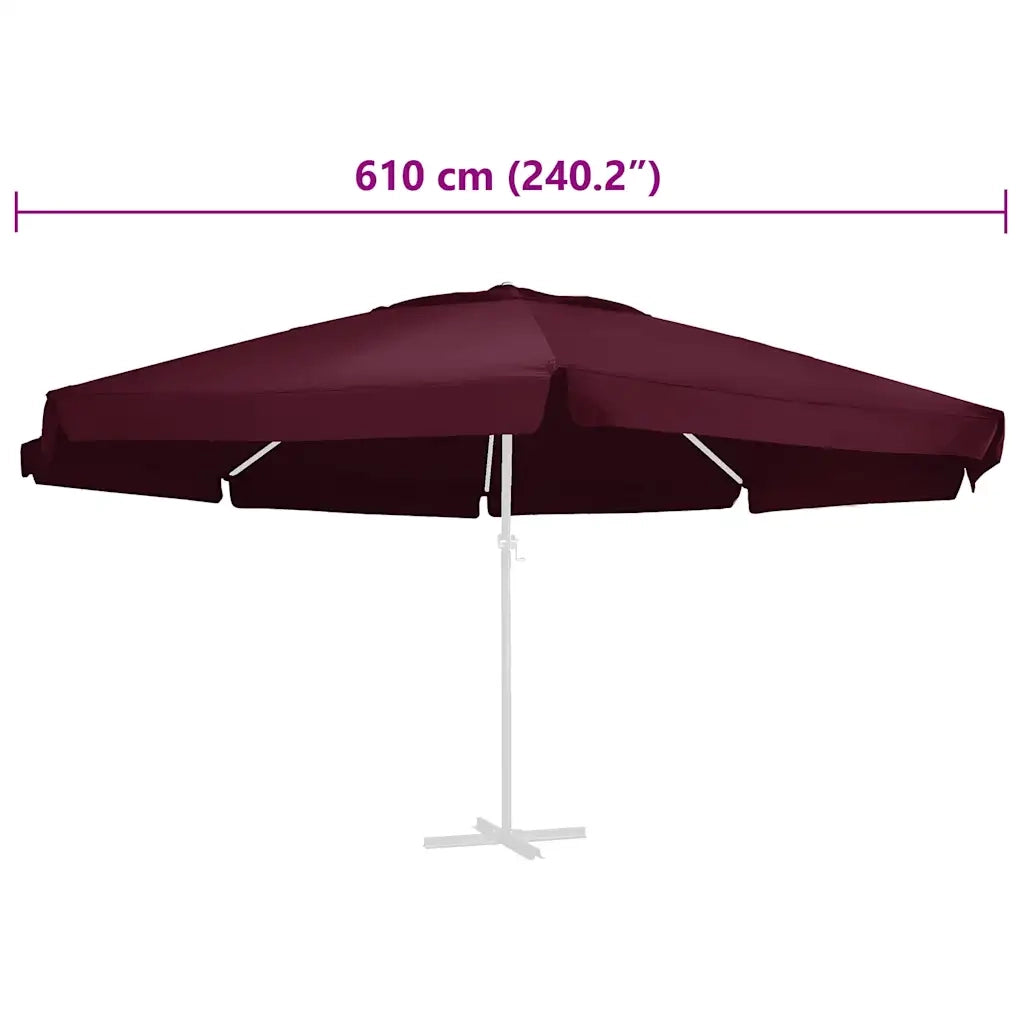 Telo di Ricambio per Ombrellone-Telo sostitutivo per Ombrellone Rosso Bord¨° 610 cm