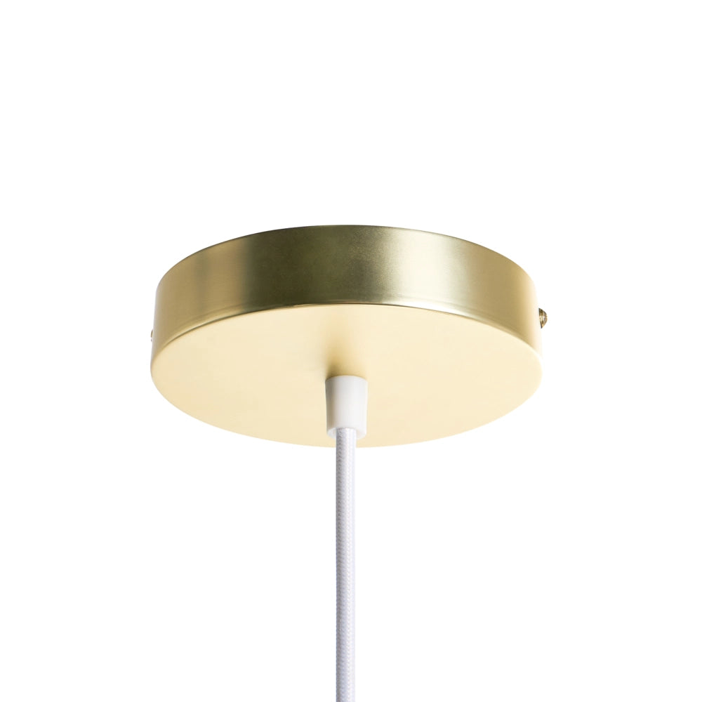 Lampada a sospensione con base in ferro e paralume in tessuto stile moderno luce d'atmosfera bianco