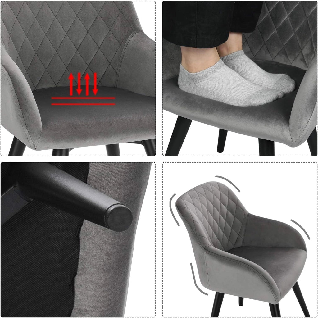 Sedia Bambini Sediolina da Tavolo Piccola Poltroncina Bimbi per Cameretta Velluto Grigio