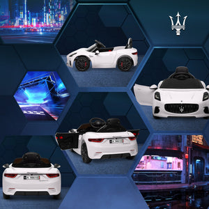 Macchina Elettrica per Bambini con Licenza Maserati Gran Turismo Folgore 12V Bianco