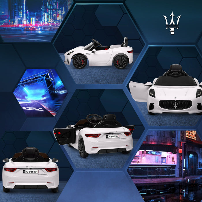 Macchina Elettrica per Bambini con Licenza Maserati Gran Turismo Folgore 12V Bianco