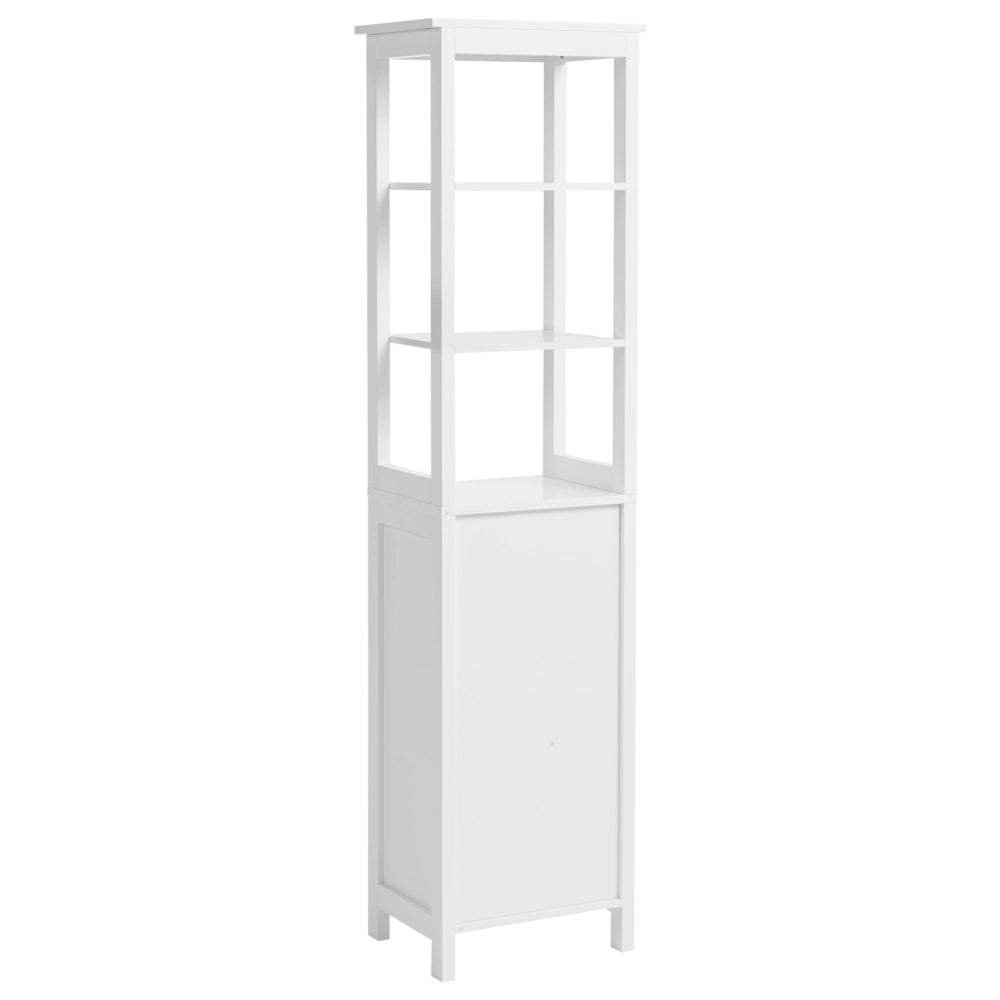 Colonna da Bagno a Terra in MDF 160 x 40 x 32 cm con 5 Ripiani e Cassetto  Design Moderno