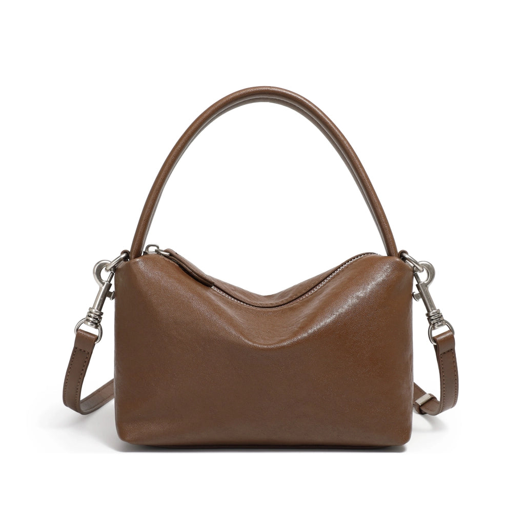 Borsa a mano/borsetta da donna in vera pelle marrone