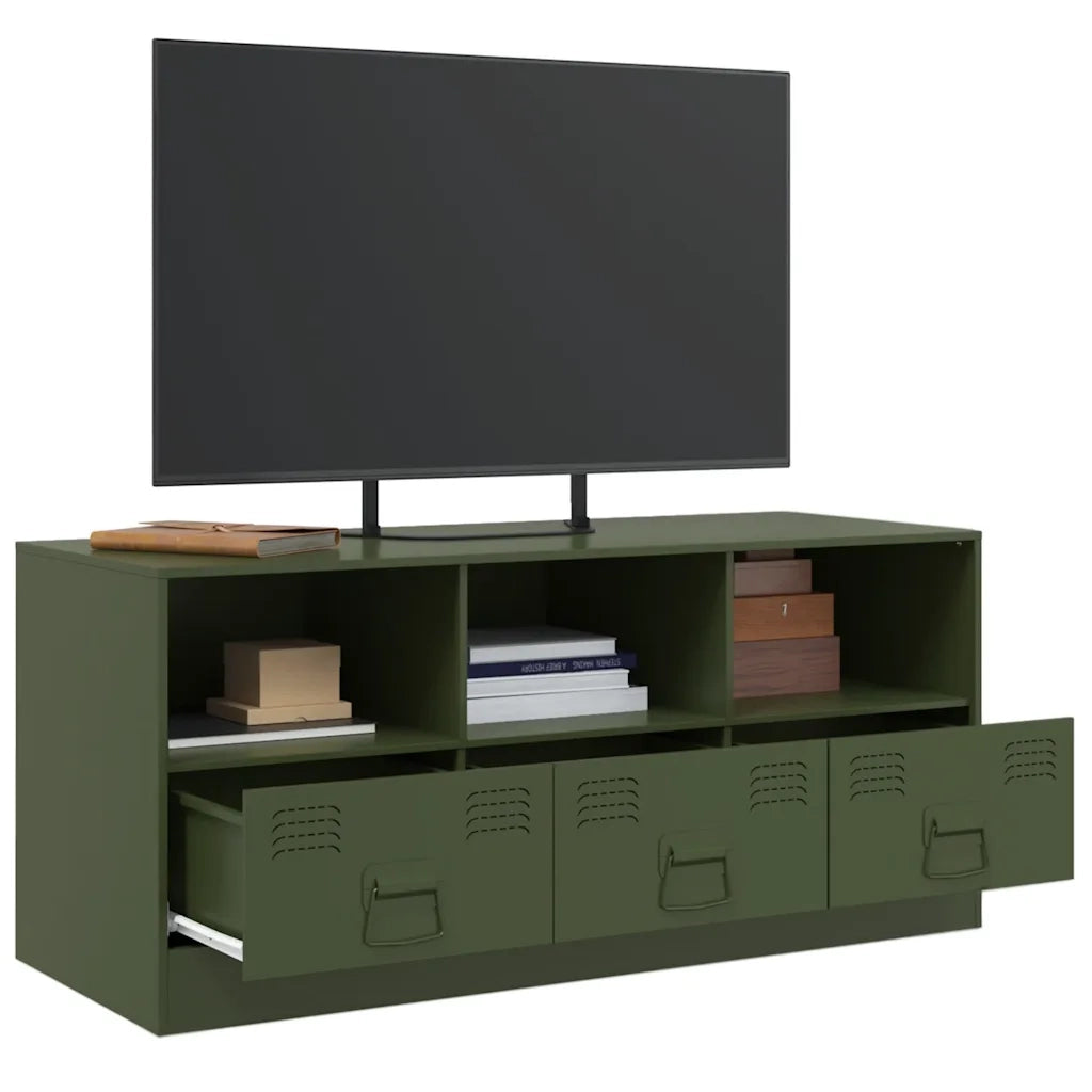 Mobile TV | Armadietto TV | Mobile Porta TV Verde Oliva 99x39x44 cm in Acciaio