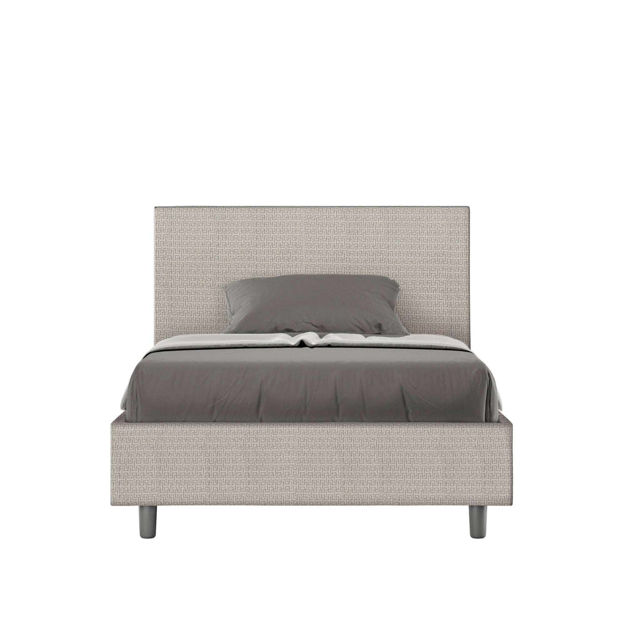 Letto 1 Piazza e Mezzo 120x210 cm con Rete Adele Labirinto 01 Bianco