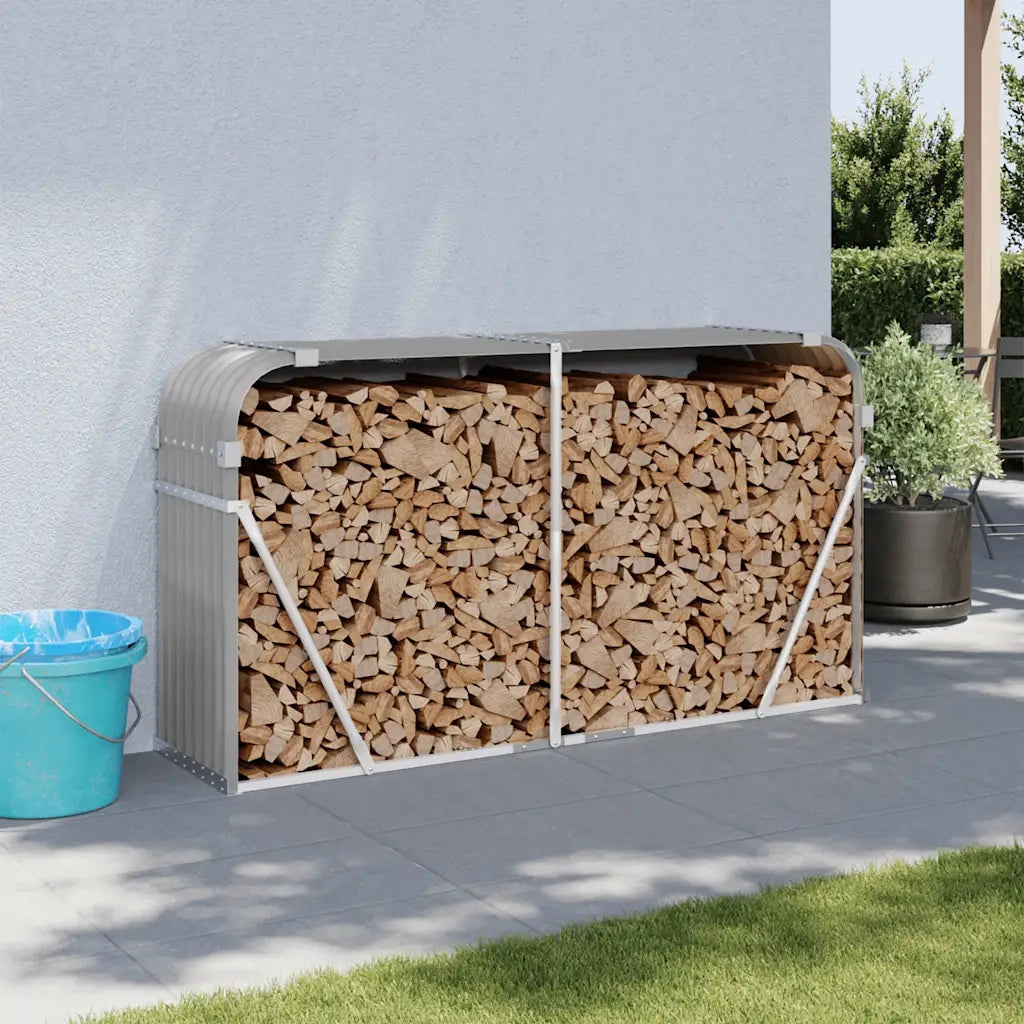 Portaceppi Grigio Chiaro 180x45x100 cm in Acciaio Zincato 364554