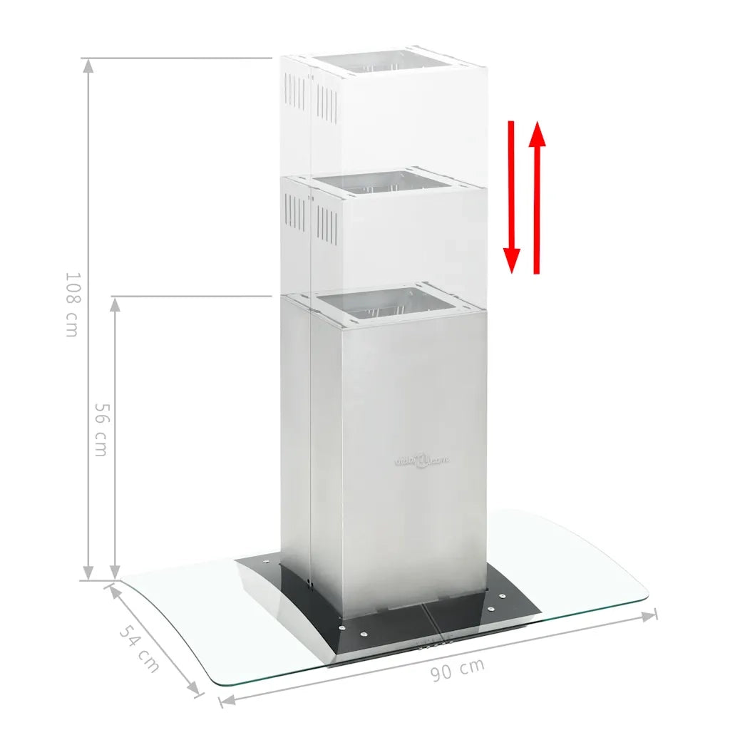 Cappa a Isola 90 cm Acciaio Inossidabile 756 m³/h LED 50665