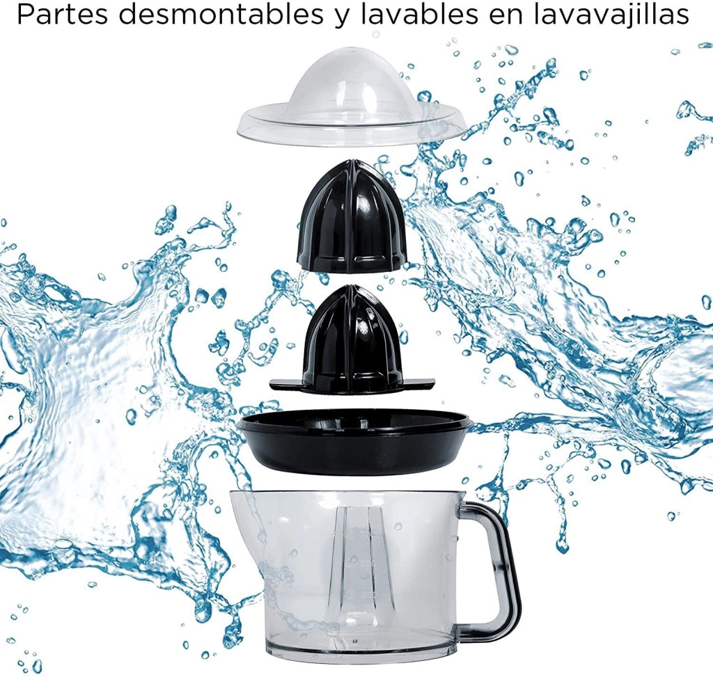 Spremiagrumi elettrico automatico 40W, caraffa trasparente 0,7 litri con coperchio, doppio cono per agrumi - SOGO