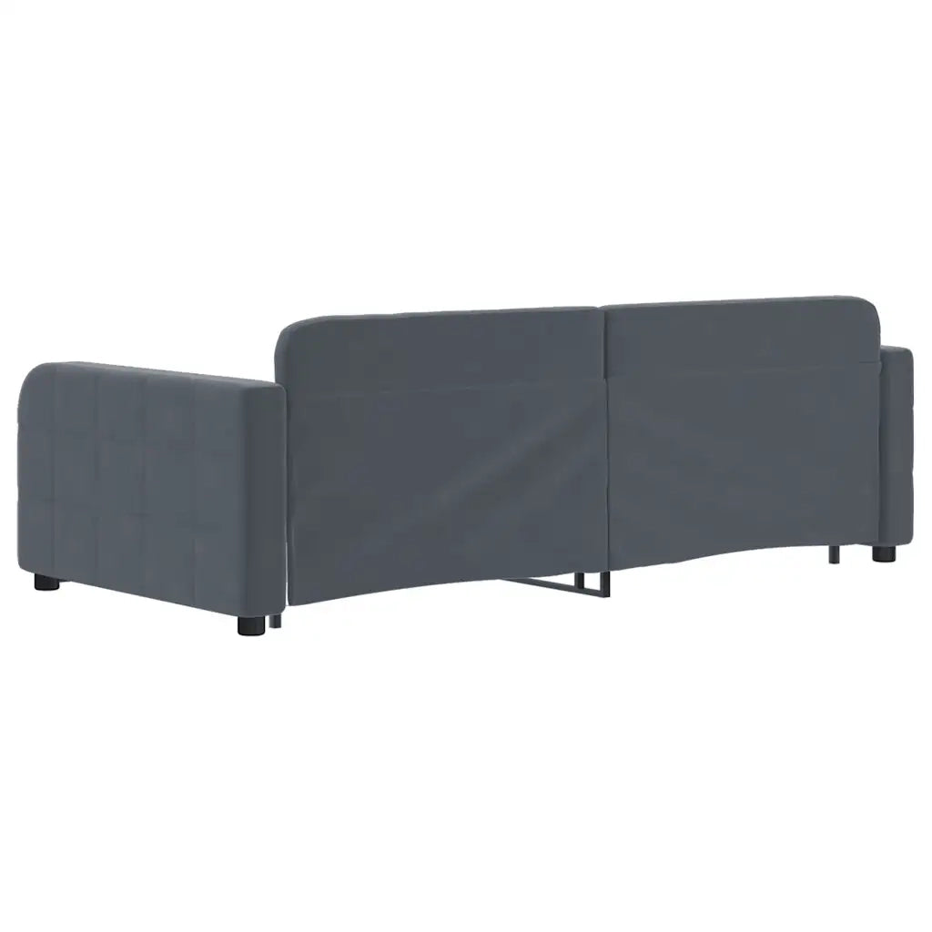 Divano Letto Estraibile Cassetti-Sofa Letto-Daybed Grigio Scuro 90x190cm Velluto 122247